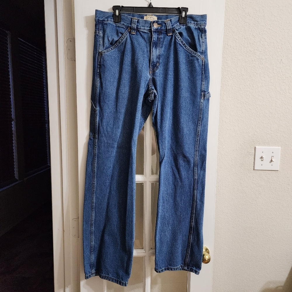 Blue Mountain Men's Carpenter Jeans 34x34 Medium Wash Utility Workwear